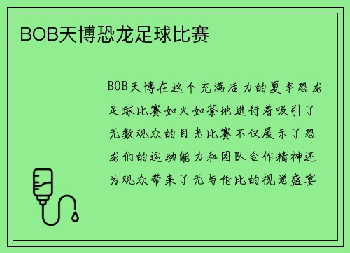 BOB天博恐龙足球比赛
