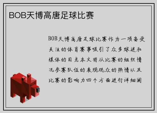 BOB天博高唐足球比赛